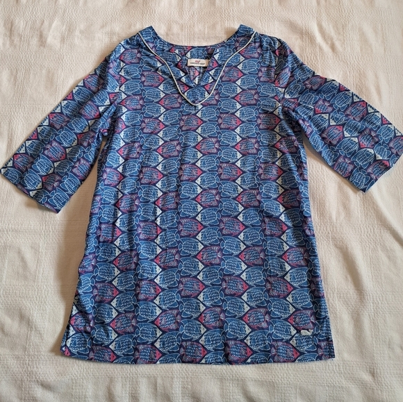 Vineyard Vines tropical fish vacation girls size Small or 7-8 tunic, EUC - Picture 1 of 6